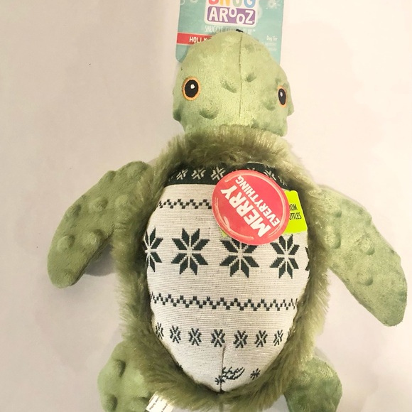 SNUGAROOZ “Holly” The Turtle Crinkle Dog Toy Christmas Plush NWT - Picture 4 of 8